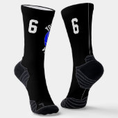 Blauw Volleyball Aangepaste teamnaam & afspeelnumm Sokken (Gebogen)