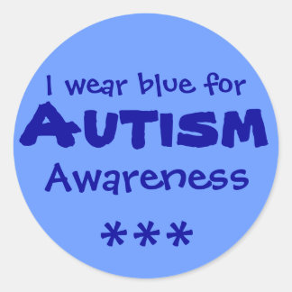 Blauw voor autisme ronde sticker