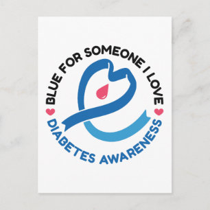 Blauw voor iemand van wie ik houd – Diabetesbewust Briefkaart