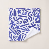Blauw vormpatroon bad handdoek (Wasdoekje)