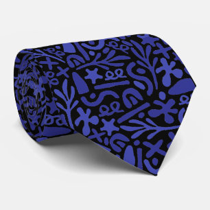 Blauw vormpatroon stropdas
