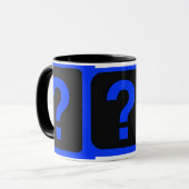 Blauw vraagteken Informatiegebied Mok (Voorkant links)