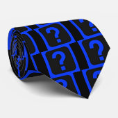 Blauw vraagteken Informatiegebied Stropdas (Opgerold)