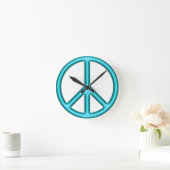 Blauw vredesbord ronde klok (Huis)