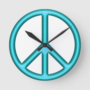 Blauw vredesbord ronde klok