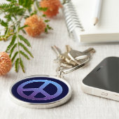 Blauw vredesbord sleutelhanger (Zijkant)