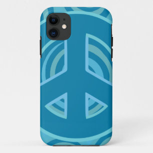 Blauw vredesgebarentontwerp iPhone 11 hoesje