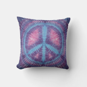 Blauw Vredesteken Tie Dye American MoJo Kussen