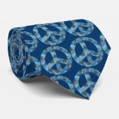 Blauw vredesteken, vredessymbool stropdas (Opgerold)