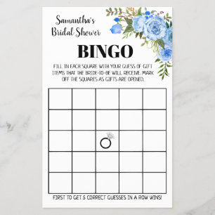 Blauw Vrijgezellenfeest Bingo engelse spaanse spel Flyer