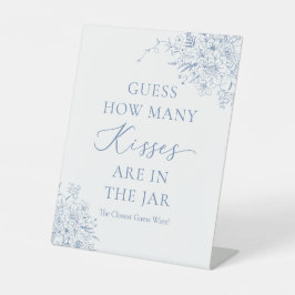 Blauw Vrijgezellenfeest raad eens hoeveel kussen Reclamebord Met Voetstuk