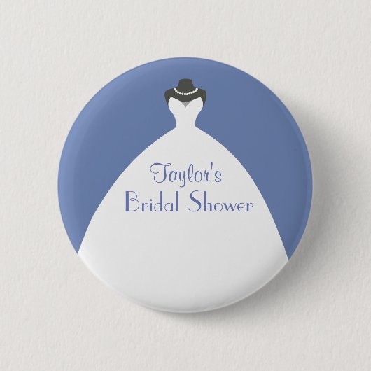 Blauw Vrijgezellenfeest Theme White trouwjurk Ronde Button 5,7 Cm (Voorkant)