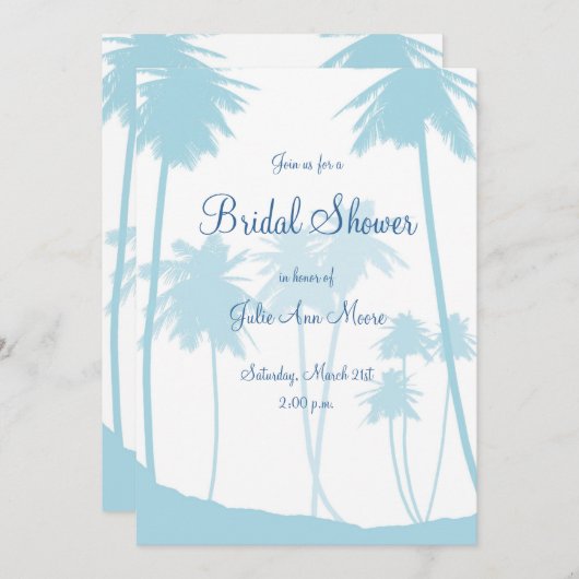 Blauw Vrijgezellenfeest van de tropische palmboom Kaart (Voorkant / Achterkant)