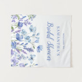 Blauw Vrijgezellenfeest van Floral Wandkleed (Voorkant (horizontaal))