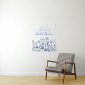 Blauw Vrijgezellenfeest van Floral Wandkleed (In situ)