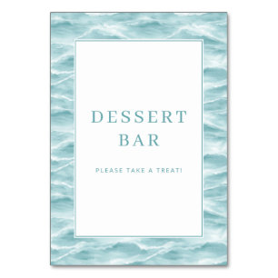 Blauw vrolijk golfdessertbar uithangbord kaart