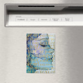 Blauw Vrouw Gezicht Goud Inspirerend Citaten Magneet (Insitu (Vaatwasser))