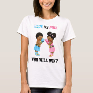 Blauw Vs Roze Wie Zal Winnen Boksen Thema Geslacht T-shirt