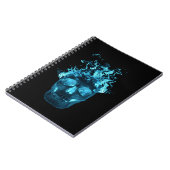 Blauw Vuur Schedel Spiraal Notebook Notitieboek (Linkerzijde)