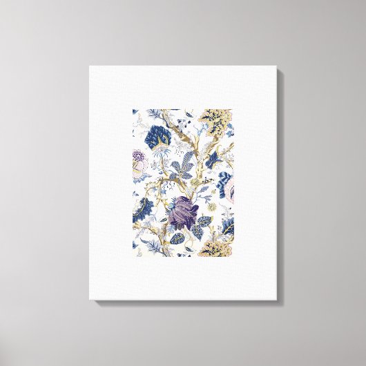 Blauw W.Morris Patroon Uitgerekt Canvas Print (Voorkant)