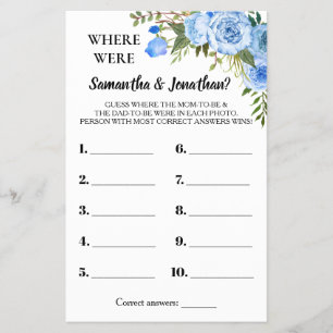 Blauw waar ze tweetalige spelkaart hebben gedoucht flyer