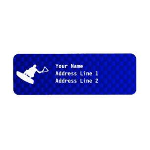 Blauw Wakeboarder Etiket