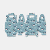 Blauw walvispatroon bedankdoosjes (Uitgevouwen)