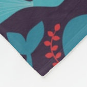 Blauw walvispatroon fleece deken (Hoek)