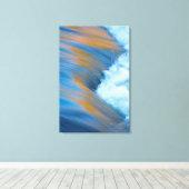 Blauw water abstract, Canada Canvas Afdruk (Insitu (Houten vloer))