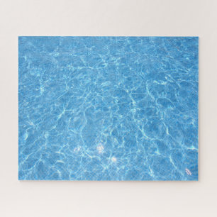 Blauw water Aqua Sjabloon zwembad Trendy Legpuzzel