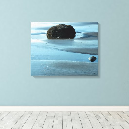 BLAUW WATER CANVAS AFDRUK (Insitu (Houten vloer))