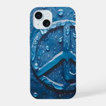 Blauw Water Druppels Vrede Symbool Telefoonhoes