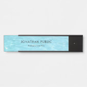 Blauw water Elegant Minimale Sjabloon Aqua Modern Deurbordje (Voorkant)