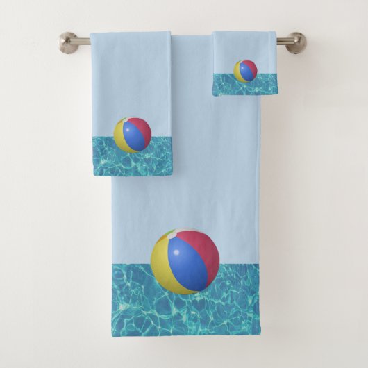 Blauw water- en badhanddoek met zwembad bad handdoek (Insitu)