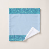 Blauw water- en badhanddoek met zwembad bad handdoek (Wasdoekje)
