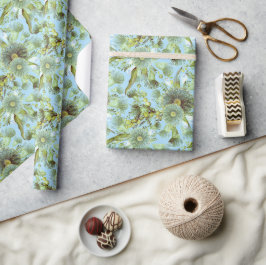  blauw water en Eucalyptus Cadeaupapier