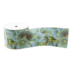 blauw water en Eucalyptus Grosgrain Lint