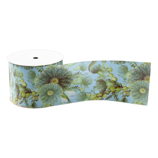 blauw water en Eucalyptus Grosgrain Lint (Spoel)