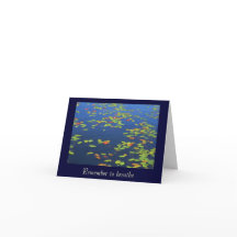 Blauw Water en Lelie pads Note Cards