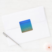Blauw water, Exuma-eilanden, Bahama's. Vierkante Sticker (Envelop)