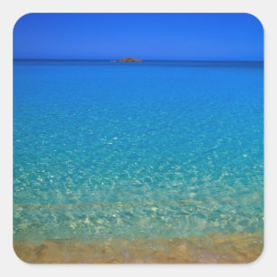 Blauw water, Exuma-eilanden, Bahama's. Vierkante Sticker