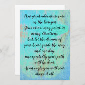 Blauw water Inspirerend quote afstuderen kaarten (Voorkant / Achterkant)