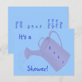 Blauw water kan aangepaste baby douche uitnodiging (Voorkant / Achterkant)