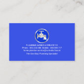 Blauw water lagen sanitair visitekaartje (Achterkant)