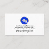 Blauw water schaduw sanitair lagen visitekaartje (Achterkant)