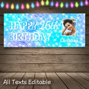 Blauw Water Zwembad Party Strand Party Zomer Party Spandoek