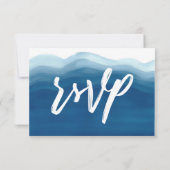 Blauw Watercolor Golf | RSVP Kaarten (Achterkant)