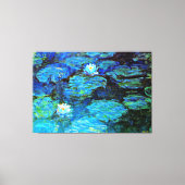 Blauw watergelieerd, kunstschilderij canvas afdruk (Voorkant)