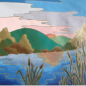 Blauw waterlandschap abstract tegenwoordig legpuzzel