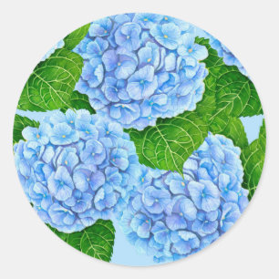 Blauw waterolieringspatroon ronde sticker